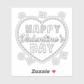 Sticker Joli Heureuse Sainte-Valentin (Feuille)