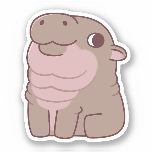 Sticker Joli Hippo Pygmée Siège (Devant)