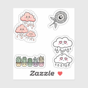 Sticker Joli jeu d'autocollants nature - Fleurs, Plantes &