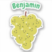 Sticker Joli joli grappes de raisins verts bande dessinée (Devant)