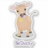 Sticker Joli joli maillot de vache et dessin de fleurs (Devant)