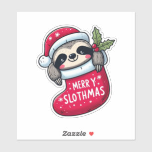 Sticker Joli "Joyeux Slothmas" Noël