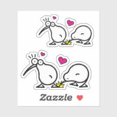 Sticker Joli Kiwi Couple Doodle (Feuille)