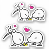 Sticker Joli Kiwi Couple Doodle (Devant)