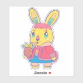 Sticker Joli lapin (Feuille)