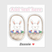 Sticker Joli lapin de Pâques pour les enfants (Feuille)