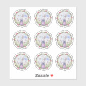 Sticker Joli lapin de Pâques Whimsical Aquarelle Art (Feuille)