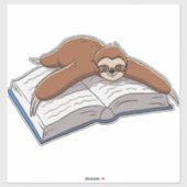 Sticker Joli livre de lecture Sloth (Feuille)