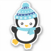 Sticker Joli Manchot d'Hiver (Devant)