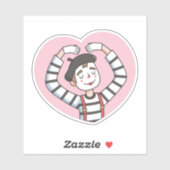 Sticker Joli Mime Love Pose Doodle (Feuille)