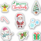 Sticker Joli Noël Vacances d'hiver Pack 9pc (Devant)