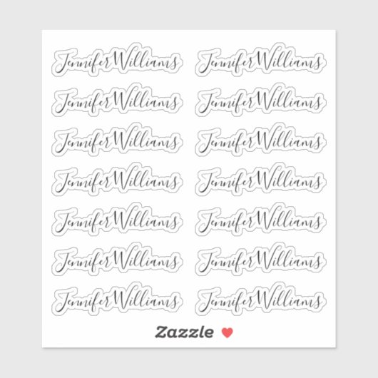 Sticker Joli nom de script de calligraphie moderne (Feuille)