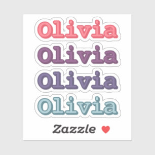 Sticker Joli nom personnalisé pour enfants avec des couleu