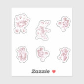 Sticker Joli paquet d'anges chérubins cupidons fleurs rose (Feuille)
