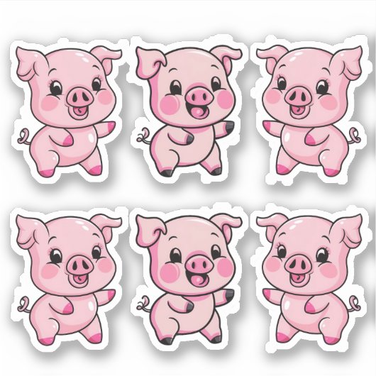 Sticker Joli petit bébé cochon (Devant)