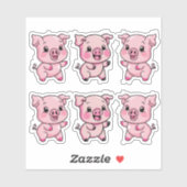 Sticker Joli petit bébé cochon (Feuille)