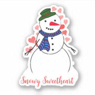 Sticker Joli Petit Bonhomme de Neige