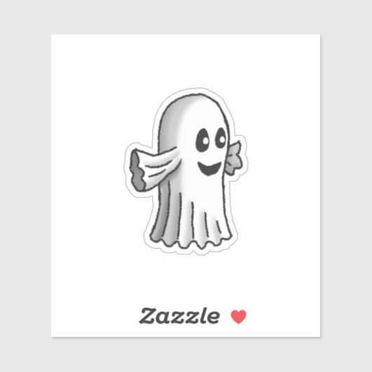 Sticker Joli petit fantôme d'Halloween (Feuille)