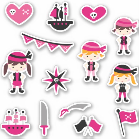 Sticker Joli Pirate Rose | Pirates Cool (Devant)