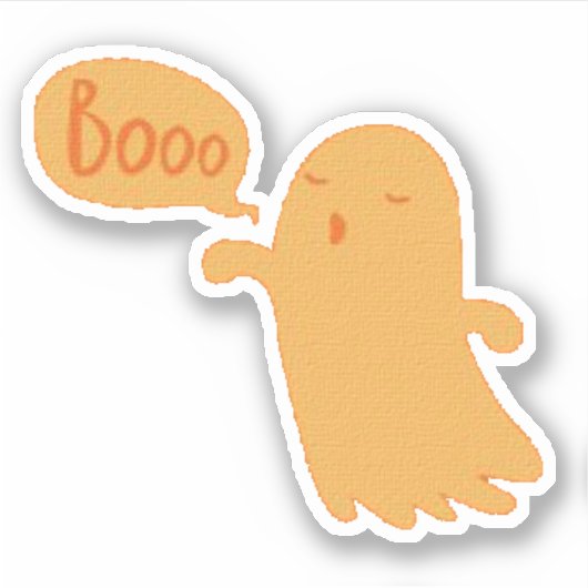 Sticker Joli plaisir Orange Boo Ghost Halloween (Devant)