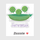 Sticker Joli pois heureux en pod dessin animé illustration (Feuille)