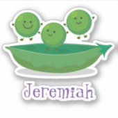 Sticker Joli pois heureux en pod dessin animé illustration (Devant)