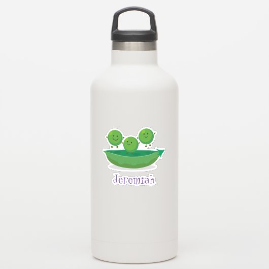 Sticker Joli pois heureux en pod dessin animé illustration (Gourde)