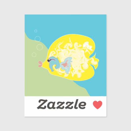 Sticker Joli Poisson (Feuille)