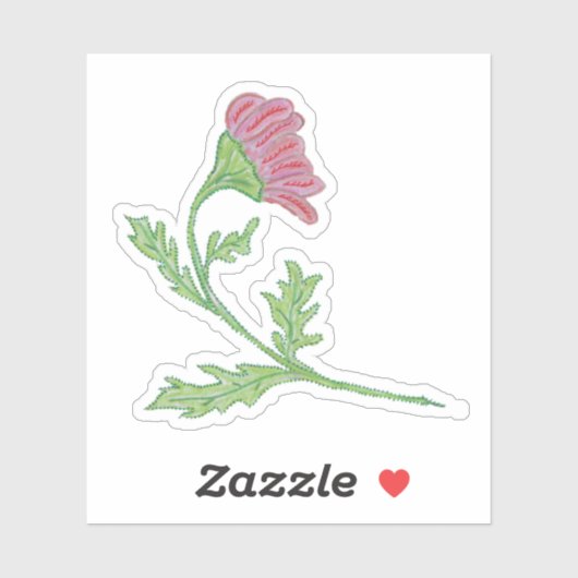 Sticker Joli Posey rose À Main (Feuille)