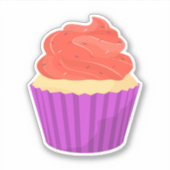 Sticker Joli Purple Parfums Décorés Cupcake (Devant)