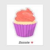 Sticker Joli Purple Parfums Décorés Cupcake (Feuille)