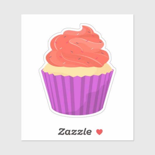 Sticker Joli Purple Parfums Décorés Cupcake (Feuille)