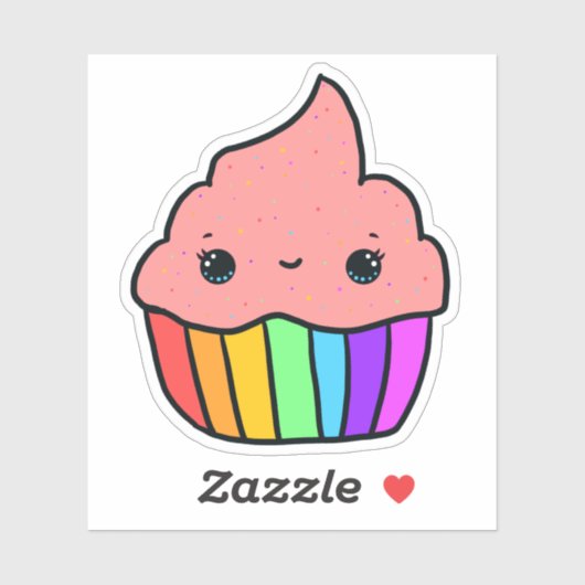 Sticker Joli Rainbow Cupcake Sprinkings (Feuille)