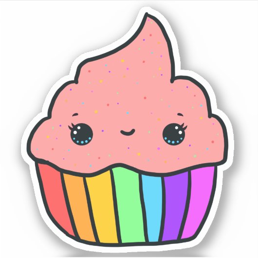 Sticker Joli Rainbow Cupcake Sprinkings (Devant)
