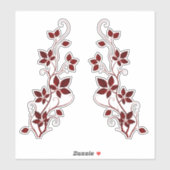 Sticker Joli Red Virginia Creeper Vines et Feuilles (Feuille)