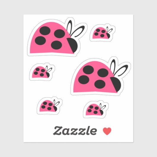 Sticker Joli Rose rose Ladybug (Feuille)