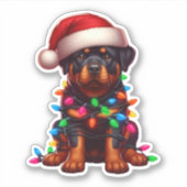 Sticker Joli Rottweiler de Noël (Devant)