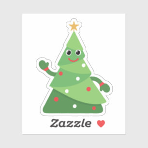 Sticker Joli sapin de Noël animé qui agite la main   Festi