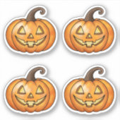 Sticker Joli Smiling Orange Cartoon Citrouille Halloween (Devant)