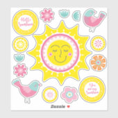 Sticker Joli soleil jaune (Feuille)