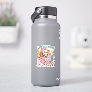 Sticker Joli Squelette Laissez-Moi Lire En Paix Vinyl