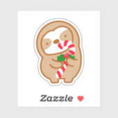 Sticker Joli Sucre de canne de Noël Sloth (Feuille)