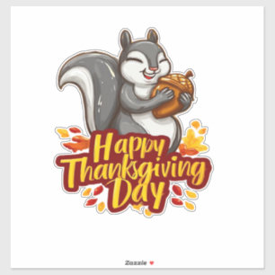 Sticker Joli T-Shirt Classique de l'Écureuil de Thanksgivi