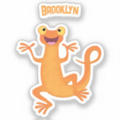 Sticker Joli triton orangé joyeux (Recto)