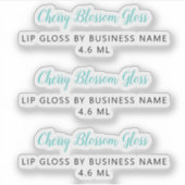 Sticker Joli Turquoise Script Clean Lip Gloss Maquillage (Devant)