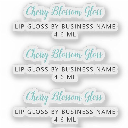 Sticker Joli Turquoise Script Clean Lip Gloss Maquillage (Devant)