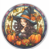Sticker Joli verre d'automne sorcière (Devant)