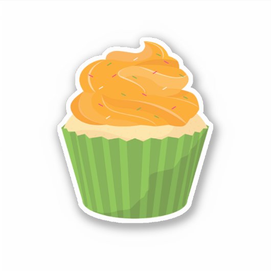 Sticker Joli Vert Parfums Décoré Cupcake (Devant)