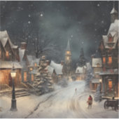 Sticker Joli village de Noël la nuit de Noël. (Devant)