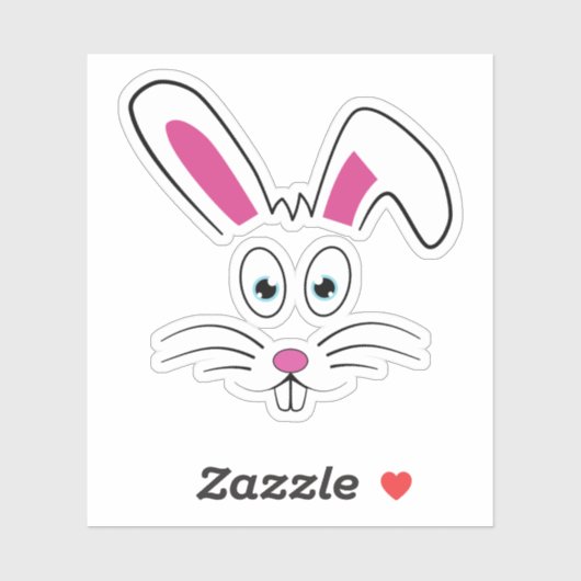 Sticker Joli visage lapin de Pâques (Feuille)